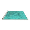 thumbnail image 2 of Ahgly Company Machine Washable Indoor Round Oriental Turquoise Blue Industrial Area Rugs, 8' Round, 2 of 4