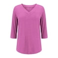 thumbnail image 5 of Texiao 3/4 Length Sleeve Women's Tops V Neck Casual Tunic Tops Basic Shirts Loose Fit Blouse, 5 of 9