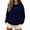 Navy, variant on Plus Size Pullover Sweatshirts for Women Long Sleeve Scoop Neck Casual Undershirts Going out Tops