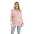thumbnail image 5 of Baywell Women's Long-Sleeve Knit Button Down Cardigan Sweater, Pink, US 12, 5 of 6