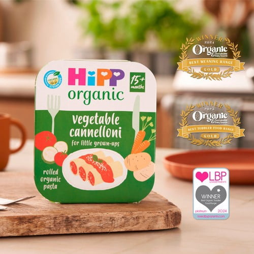 HiPP Organic Vegetable Cannelloni Toddler Tray Meal 15+ Months 250g, British Import (Pack of 2)