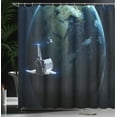 thumbnail image 4 of Ambesonne Galaxy Shower Curtain, Spaceship Earth Fiction, 69"Wx70"L, Navy Blue Grey, 4 of 5