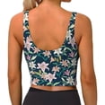 thumbnail image 3 of Kdxio Lilies Flowers Print Workout Crop Tank Top for Women Racerback Yoga Tank Tops Athletic Sports Shirts Exercise Undershirts, 3 of 9