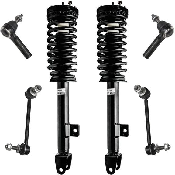 Detroit Axle -  6pc RWD Front Struts Kit for 2005-2010 Chrysler 300, 06-10 Dodge Charger, 05-08 Magnum, Complete 2 Struts with Coil Spring 2 Front Sway Bars 2 Outer Tie Rods 2007 2009 Replacemen