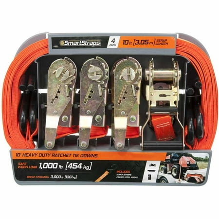 

SmartStraps 10 ft. Orange Non-Padded Heavy-Duty Ratchet 1000 lb. Pack of 4