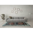thumbnail image 3 of Ahgly Company Indoor Rectangle Persian Light Blue Traditional Area Rugs, 8' x 10', 3 of 4