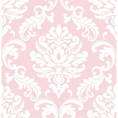 Pink Toile Wallpaper - NuWallpaper Pink Ariel Peel & Stick Wallpaper Sample