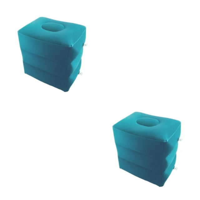pitrice Convenient Inflatable Foot Rest 3 Layers Foot Stool Foot Rest Pillow for Traveling Light Blue 40 x 30 x 43cm 2Set