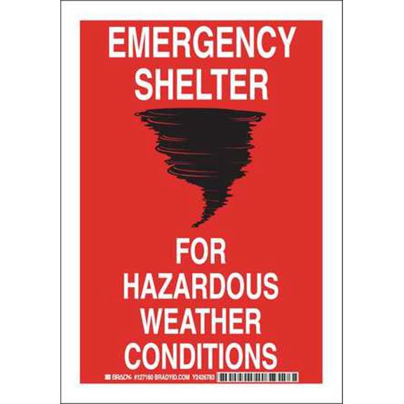 Fire Safety Sign,Poly,10 x 7 in,Red/Blk BRADY 127160