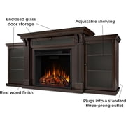 Real Flame Calie TV Stand with Electric Fireplace in Dark Walnut