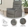 thumbnail image 4 of BizChair Series Gray LeatherSoft Remote Powered Lift Recliner for Elderly, 4 of 11