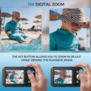 Digital Camera Newest 1080P Digital Camera for Kids with 32GB Card Anti-Shake, Portable Point and Shoot Camera Fill Flash 16X Zoom, Small Camera