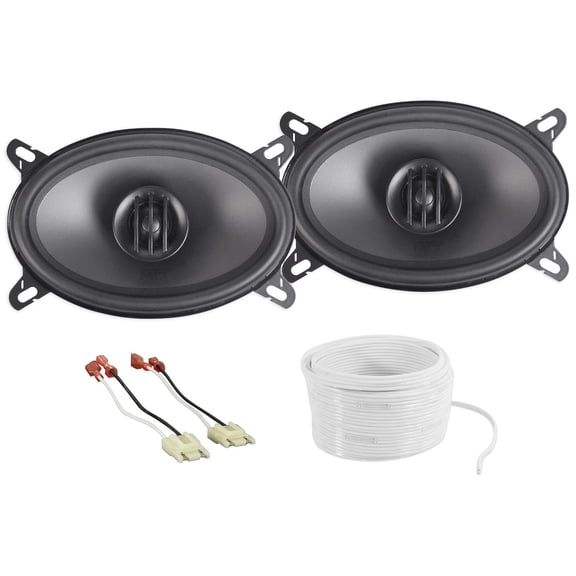 MTX Audio THUNDER46-721002-16G50 THUNDER46 4x6" 160 Watt 2-Way Car Speakers with Metra Harness and 50ft OFC Wire Watts Peak Power Black