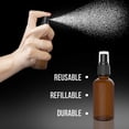thumbnail image 2 of Bargz Glass Spray Bottles, 2 Oz Amber Boston Round with Fine Mist Sprayer - Same Size Pack of 4, 2 of 9