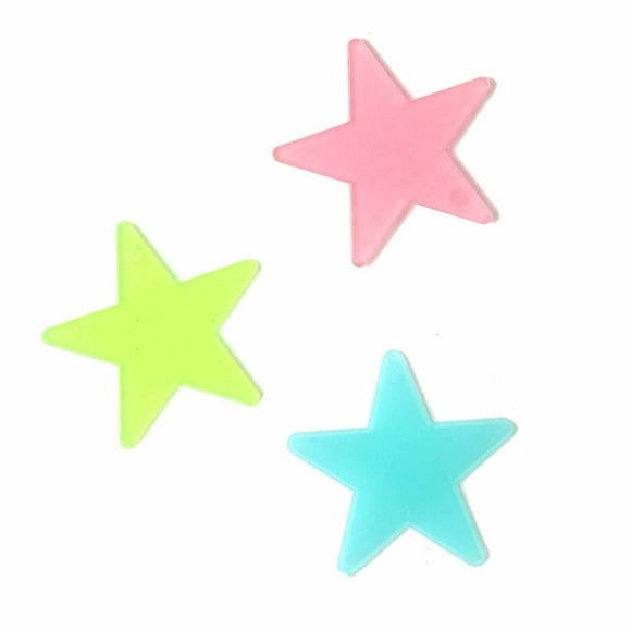 jovati 100 Pcs Éclat Coloré dans le Noir Étoiles Lumineuses Fluorescent Noctilucent Stickers Muraux en Plastique Décalcomanies pour la Maison Art Décor Plafond Décorer les Enfants Bébés