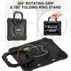 thumbnail image 4 of Funda Resistente a Golpes para iPad Pro 11 2025 / 2024, Funda Protectora de Silicona Anti-caída + Capa de PC con Soporte de Asa Cuadrada Giratoria de 360° y Correa para el Hombro, Negro, 4 of 8