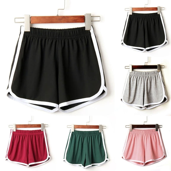 Dolphin Shorts Women Yoga Gym Lightweight Running Sport Hot Shorts Summer Beach Black L