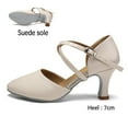 thumbnail image 2 of Women Dance Shoes Latin Party Tango Jazz Elegant Dancing Shoes Lace-up Suede Sole Closed Toe Microfiber Leather, 2 of 8