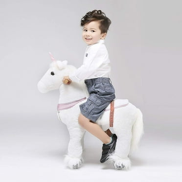 UFREE Ride on Unicorn Toy for Kids Ages 3-6 ,Small Rding Unicorn Toy,Height 36 Inch,Small Size,Pink Horn