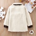 thumbnail image 4 of Curuila Toddler Girls Boys Outerwear Thick Warm Windproof Long Sleeve Solid Long Coat With Button Pocket Beige Size 3-4 Years, 4 of 4