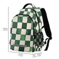 thumbnail image 2 of FORMRS Kids School Backpack Elementary Student Unisex Travel Bookbag with Reflective Stripes, Green and White Plaid Pattern, 2 of 7