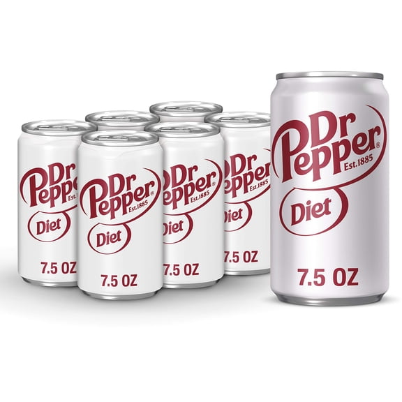Diet Dr Pepper - Mini Cans, 7.5 Oz, 6 Pk Packaging May Vary - Pack of 2