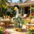 thumbnail image 6 of chaungfeng Tropical Hawaiian Style Porch Goose Costume Set, Retro Glasses & Wig Matching Summer Shirt Outfit, Complete Holiday Dress-Up Kit for 23in Goose Statues and Outdoor Patio Decor, 6 of 9