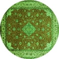 thumbnail image 1 of Ahgly Company Indoor Round Medallion Green Traditional Area Rugs, 6' Round, 1 of 1