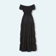 thumbnail image 3 of Vestido medieval para mujer estilo vintage con cuello oblicuo para Halloween cosplay traje diario, 3 of 9