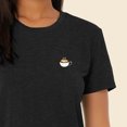 thumbnail image 5 of Dalix Cappuccino Embroidered Cropped Flowy Soft Cotton Short Sleeve T Shirt Womens in Dark Heather L Large, 5 of 5