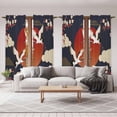 thumbnail image 6 of Japanese Style Kitchen Curtain for Berdoom Living Room Cafe 72 Inch Length, Modern Cranes Cherry Flower Wave Red Blue Tiers Curtains Light Filtering Drapes Window Treatment 2 Panels 52"Wx72"L, 6 of 8