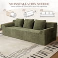 thumbnail image 6 of Muumblus 71" Boneless Sofa with Curved Arms, Living Room Upholstered Deep Seat Couch with Pocket, Green Corduroy, 6 of 8