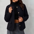 thumbnail image 5 of Wyongtao Womens Plus Size Jackets Single Breasted Collarless Cropped Tweed Blazers Dressy Business Fall Coat with Pockets (M, Black), 5 of 5