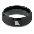 thumbnail image 2 of Tungsten Missouri Show Me State Band Ring 8mm Men Women Comfort Fit Black Beveled Edge Brushed Polished, 2 of 4