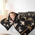 thumbnail image 3 of Castle Fairy Girls Elephant Zebra Lion Palm Tree King Size Comforter Sets 3pcs,Animal Koala Comforters King Size,Brown Black,Black Reversible,1 Comforter and 2 Pillowcases, 3 of 6