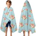 thumbnail image 3 of Pioneer Flower Floral Print Pattern Hooded Bath Towel，60"x35" for Ages 3 To 12 Kids, Quick Dry Lightweight Soft Microfiber Hood Beach Towel Cover Up for Kids, 3 of 7