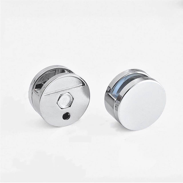 Maoww Unframed Bathroom Mirror Glass Wall Hanging Fixing Kit Hardware Metal Chrome Silver Effect Spring Loaded Clips