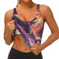 thumbnail image 3 of Pofeuu Astronaut Dolphin Print Sports Bra for Women Sexy Vest Yoga Running Gym Fitness Crop Bras Tops-Large, 3 of 8