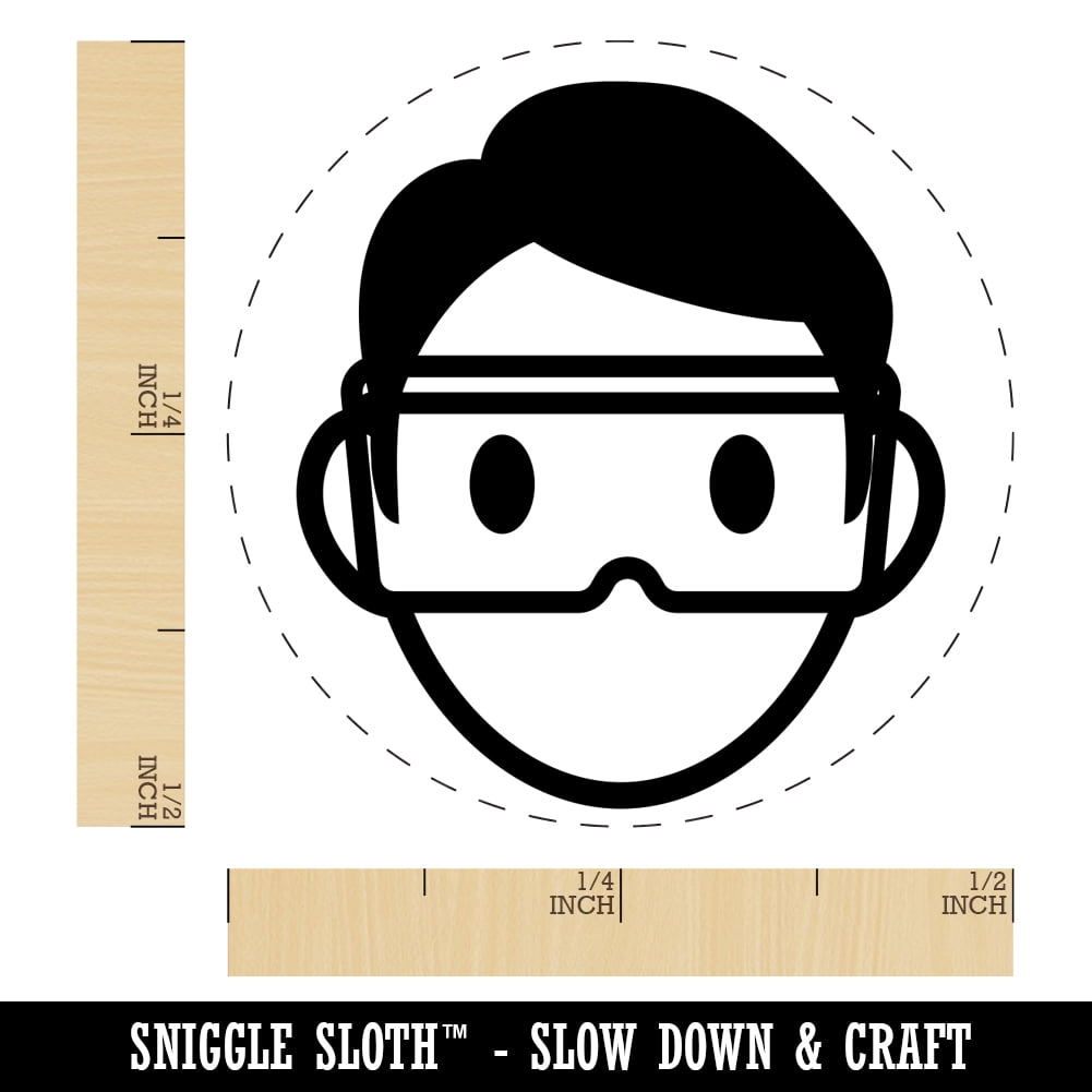 Occupation Scientist Lab Chemist Icon Self-Inking Rubber Stamp Ink Stamper - Blue Ink - Mini 1/2 Inch