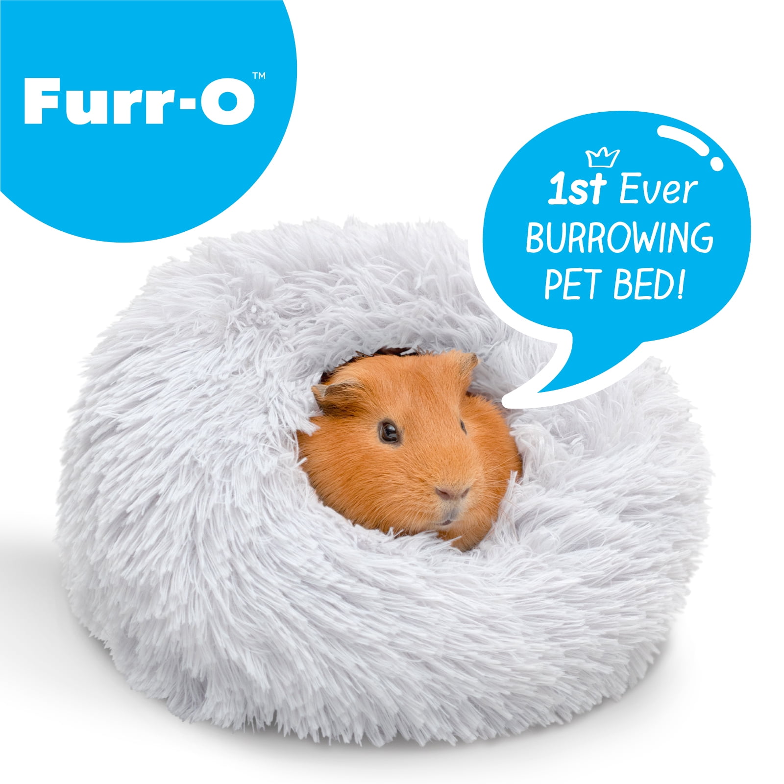 Paw Inspired Furr-O Guinea Pig Bed Burrowing Bed with Zip-On Spandex & Fleece Interchangeable Bottoms for Guinea Pigs and Other Small Animals | Hideout Hideaway (Light Gray)