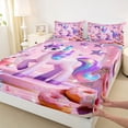 thumbnail image 3 of Homewish Dreamy Cartoon Unicorn Twin Sheet Sets for Teen, Cute Stars Rainbow Twin Fitted Sheet, Fairy Tale Theme Flat Sheet, Luxury Bedroom Decor, 3pcs, 3 of 7