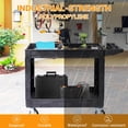 thumbnail image 6 of Rugerasy 2-Shelf Large Heavy Duty PP Service Cart 45.7x25.6 Inch, Rolling Utility Cart with 360° Swivel Wheels, 550LBS, Oversize Shelf, Storage Handle, for Warehouse, Black, 6 of 9