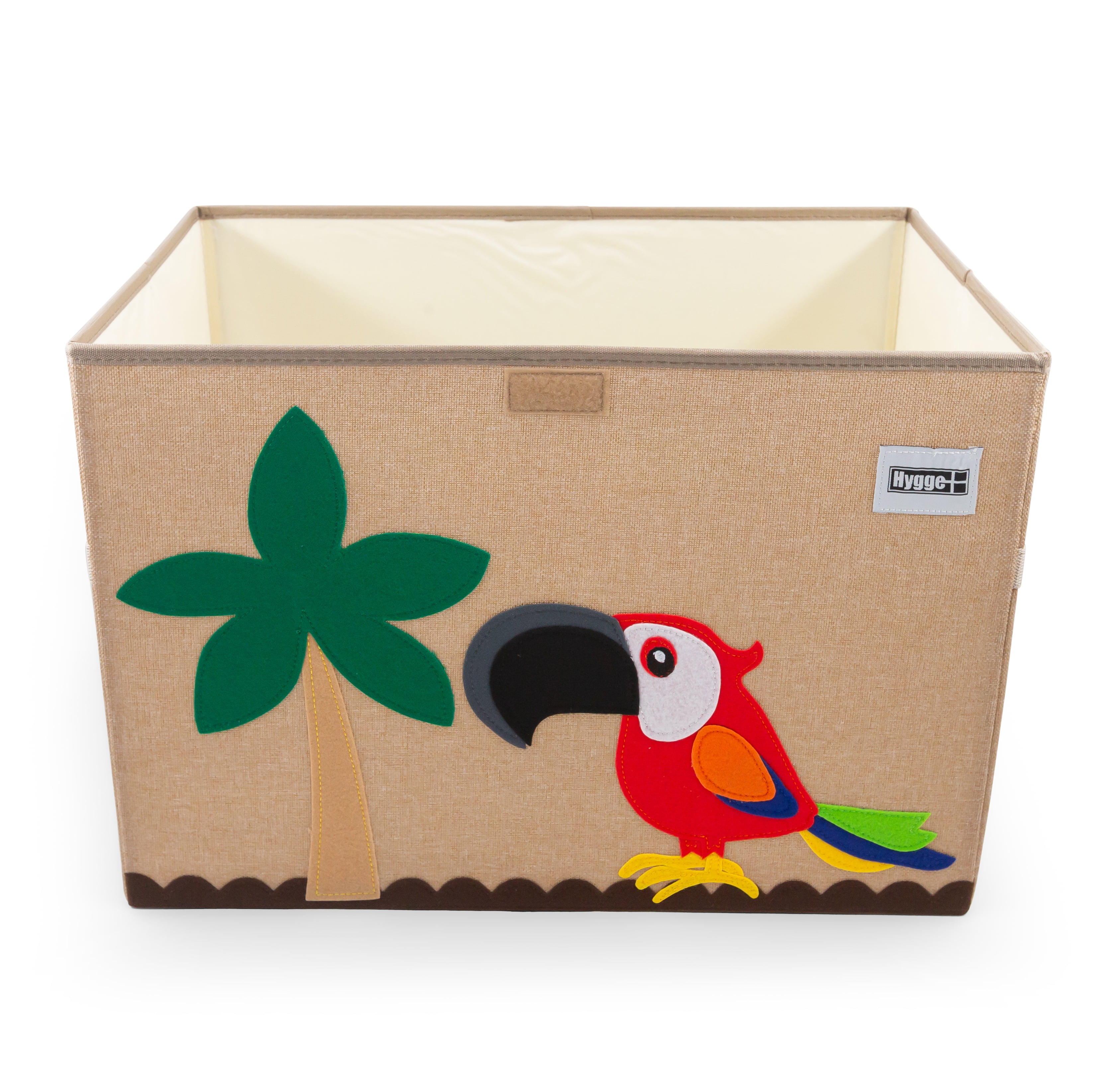 HYGGE + Animial Toy Storage Bin with Lid 20.8" x 13" x 13" Durable fabric & lightweight design. Great for storing toys, books, linens, games, clothing, baby products & more! (Bird)