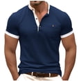 thumbnail image 2 of pstuiky Camisas de vestir de manga corta para hombre, Blusa básica de manga corta con cuello redondo y mangas cortas para hombre camisas casuales para hombre l, 2 of 6