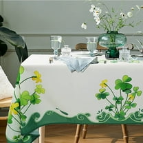 Spring Tablecloth, Green Leaf Waterproof Tablecloth Washable Rectangle Table Cloth for Dinner Party Decoration, 60 x 84 inch(6-8 Seats)