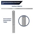 thumbnail image 4 of Unbranded Stainless Steel Ruler with Inch/Metric Conversion Table, 36 Inch, 2 Count, 2 Pack, 4 of 5