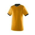 thumbnail image 2 of Augusta Sportswear Men's Large Ringer tee Shirt, Gold/Navy, 2 of 2