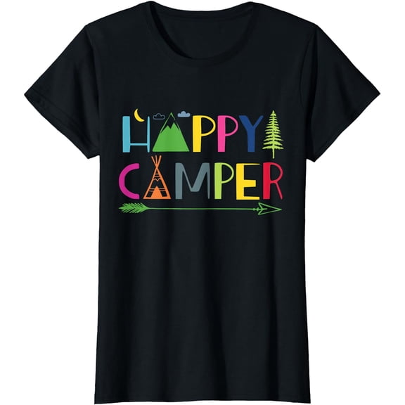 Arrow Camper Happy Summer Camp Camping Gift T-Shirt