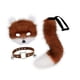 thumbnail image 5 of Máscara de Therian y cola de zorro, máscara de anime, disfraz de animal lindo, conjunto de cola para Rojo Blanco Marrón, 5 of 9