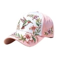 thumbnail image 2 of Embroidered Floral Baseball Cap Lightweight Adjustable Sun Hat for Outdoor Travel Casual Wear 9.1 x 6.7 Inch, 2 of 8